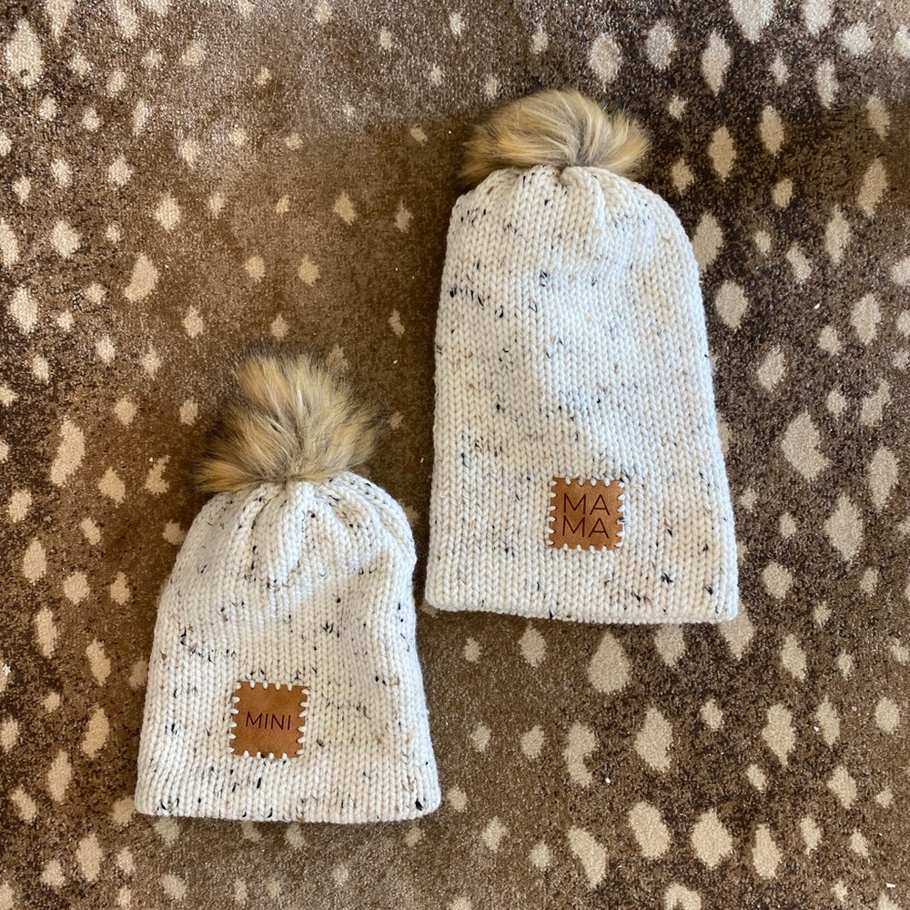 Mama and me matching beanies